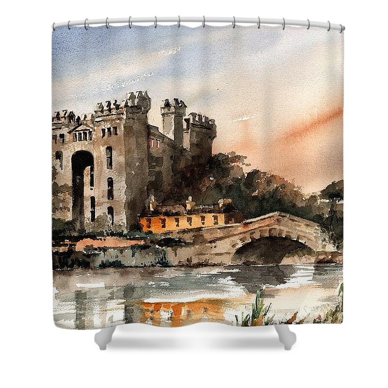 Castles Shower Curtain featuring the painting Bunratty Castle, Clare. #3 by Val Byrne