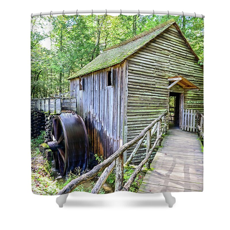 Tennessee Shower Curtain featuring the photograph Cades Cove Grist Mill #2 by Ed Stokes