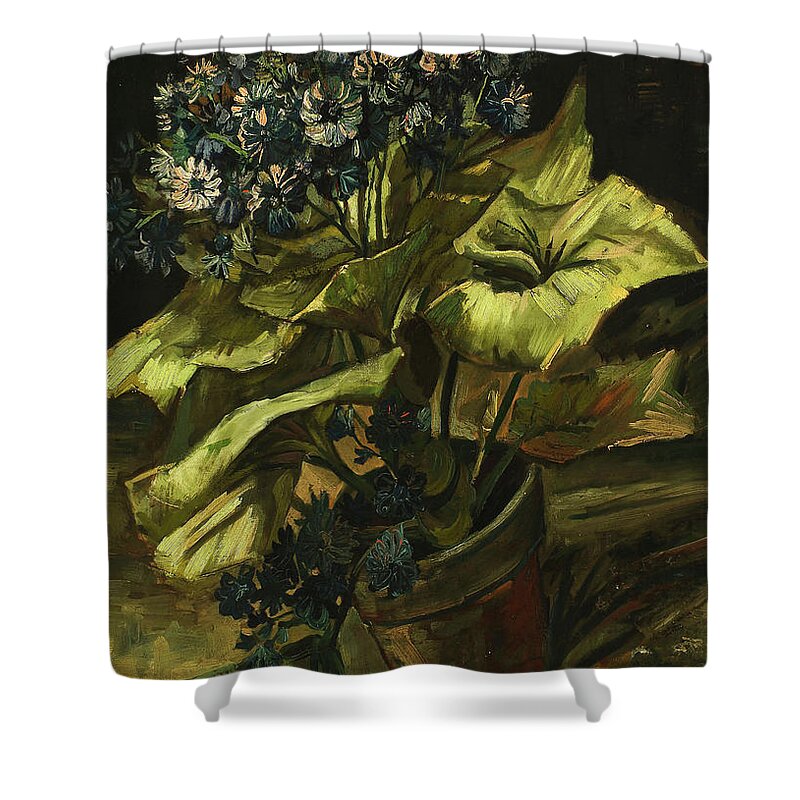Vincent Van Gogh Shower Curtain featuring the painting Cineraria #2 by Vincent Van Gogh