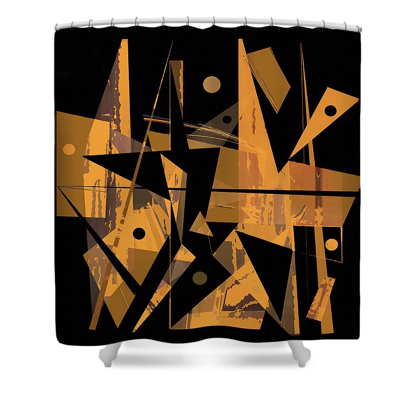 Modern Shower Curtain featuring the digital art Colourful shapes #2 by Andrew Penman