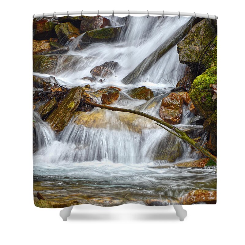 Waterfall Shower Curtain featuring the photograph Falling Water by Phil Perkins
