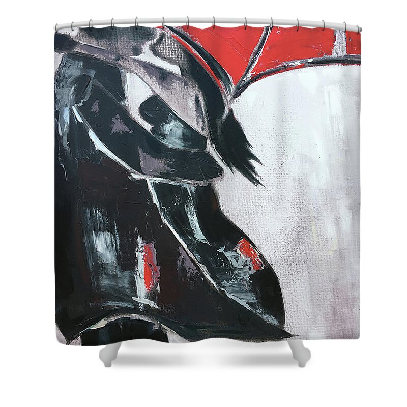 Kissing Shower Curtain featuring the painting Kissing in the Rain #2 by Roxy Rich
