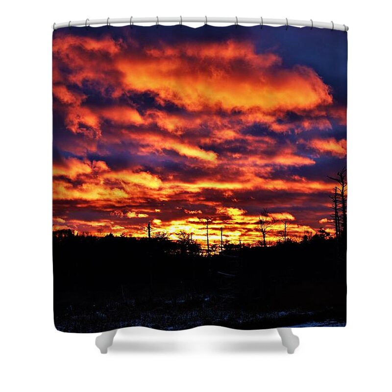 - Lee Nh Sunset Shower Curtain featuring the photograph - Lee NH sunset #2 by THERESA Nye