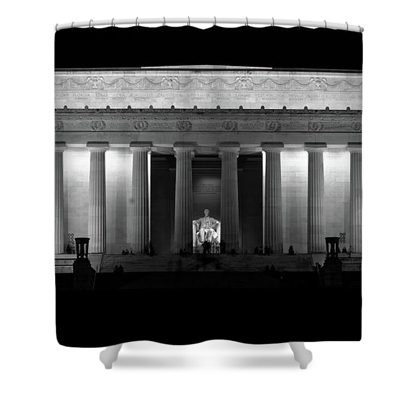 Lincoln Shower Curtain featuring the photograph Lincoln Memorial at Night #2 by Doolittle Photography and Art