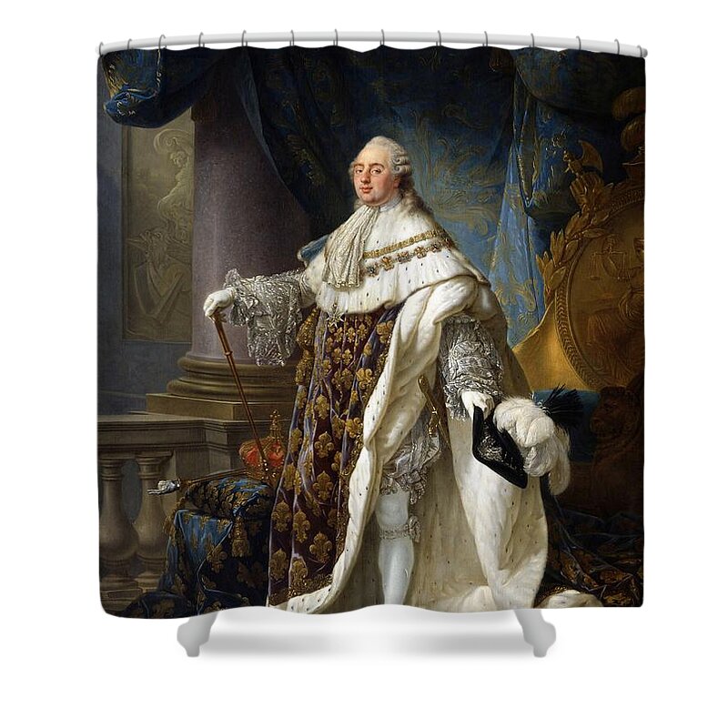 Louis XVI king of France and Navarre wearing his grand royal costume in  Shower Curtain by Antoine Fran ois Callet - Fine Art America