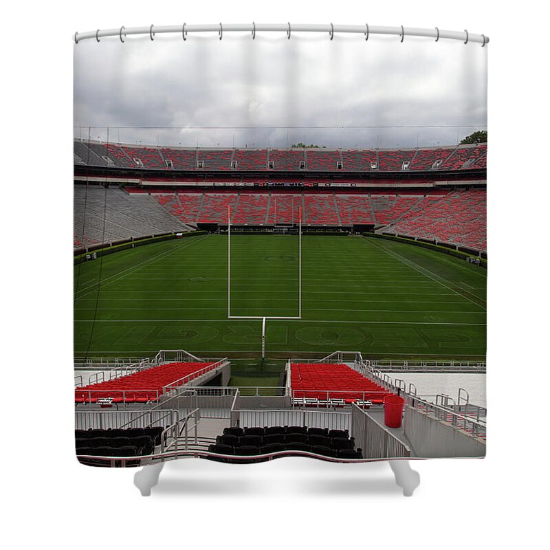 Athens Georgia Shower Curtain featuring the photograph Sanford Stadium at the University of Georgia by Eldon McGraw