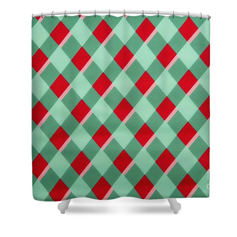 Seamless Diagonal Gingham Diamond Checkers Christmas Wrapping Paper Pattern  In Mint Green And Candy Cane Red Geometric Traditional Xmas Card Background  Gift Wrap Texture Or Winter Holiday Backdrop #2 Jigsaw Puzzle by