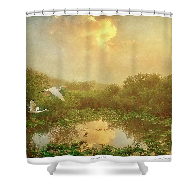 Painterly Photography Shower Curtain featuring the photograph Sunrise Gifts by Louise Lindsay