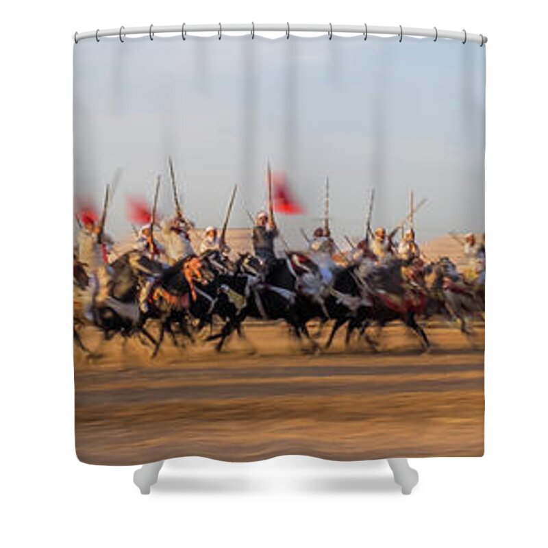 Festival Shower Curtain featuring the photograph Tbourida Festival by Arj Munoz
