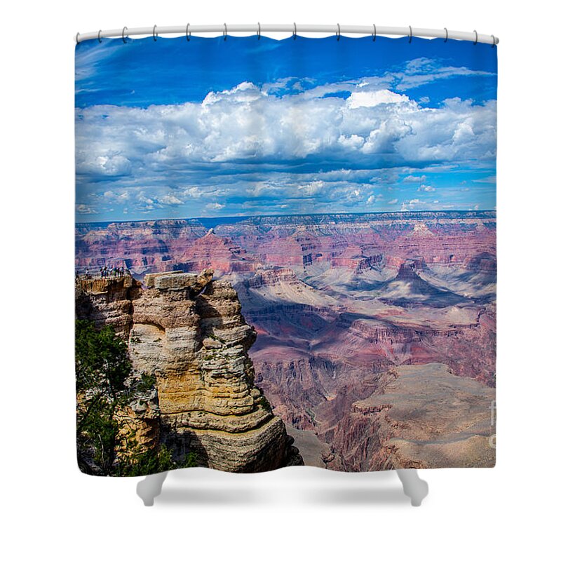 The Grand Canyon South Rim Shower Curtain featuring the digital art The Grand Canyon South Rim by Tammy Keyes