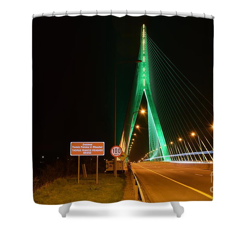 Thomas Francis Meagher Shower Curtain featuring the photograph The Thomas Francis Meagher Bridge #2 by Joe Cashin