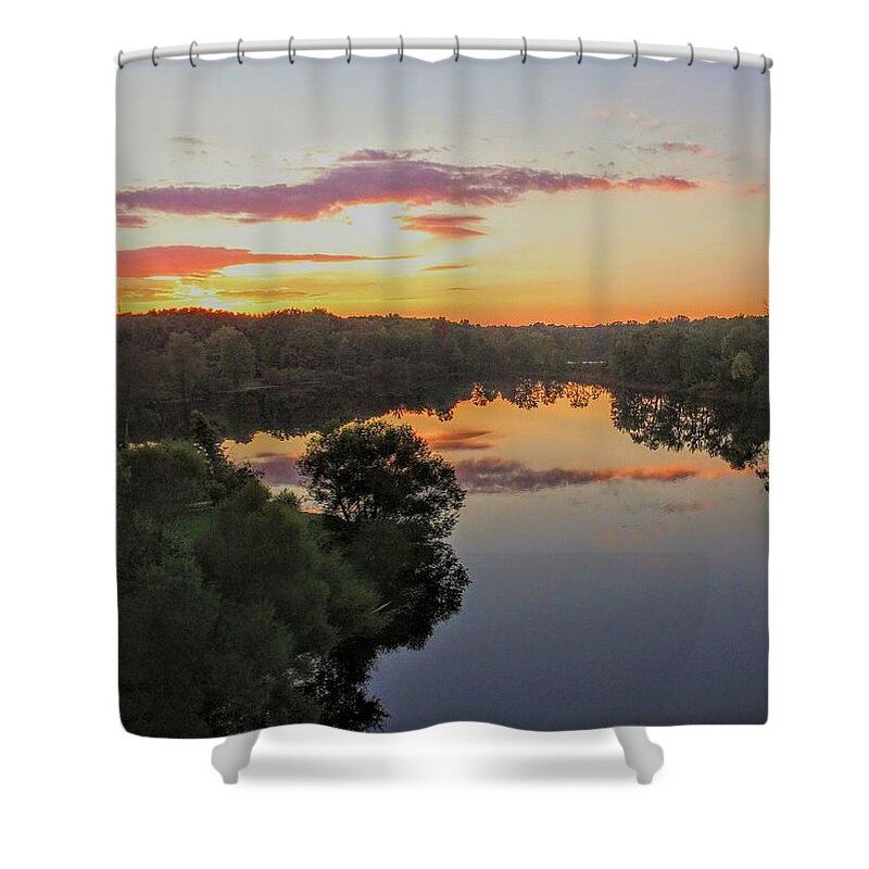  Shower Curtain featuring the photograph Tinkers Creek Park Sunset by Brad Nellis