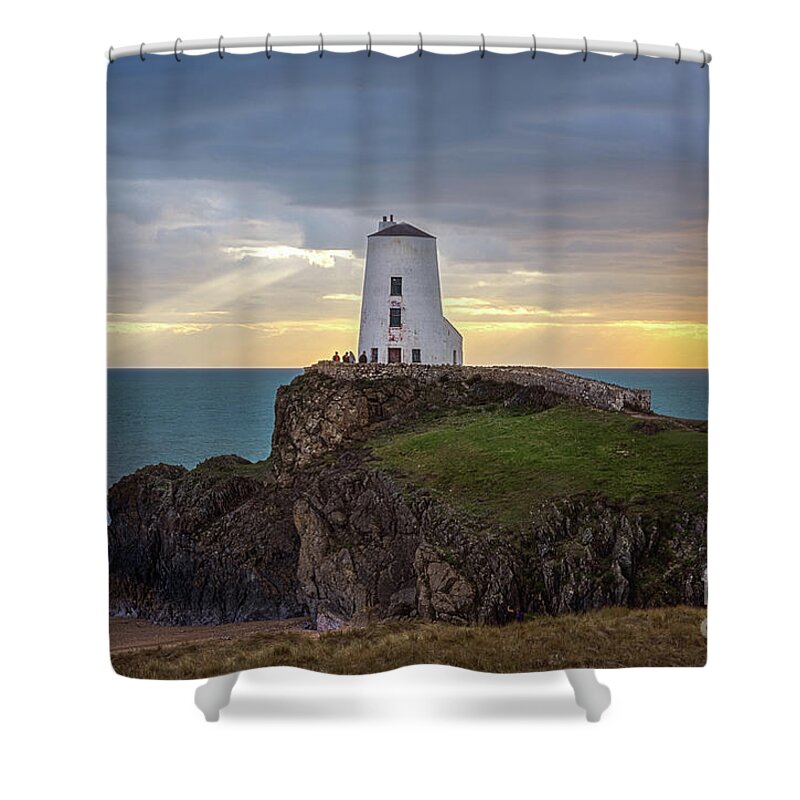 Lighthouse Shower Curtain featuring the photograph Twr Mawr Lighthouse #2 by Mariusz Talarek