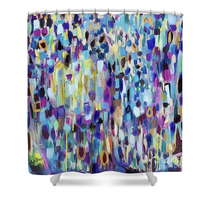 Circles Shower Curtain featuring the painting Unity #2 by Catherine Gruetzke-Blais