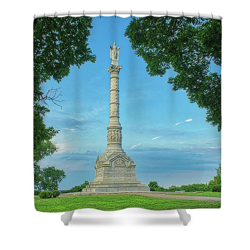 Yvm Shower Curtain featuring the photograph Yorktown Victory Monument #2 by Jerry Gammon