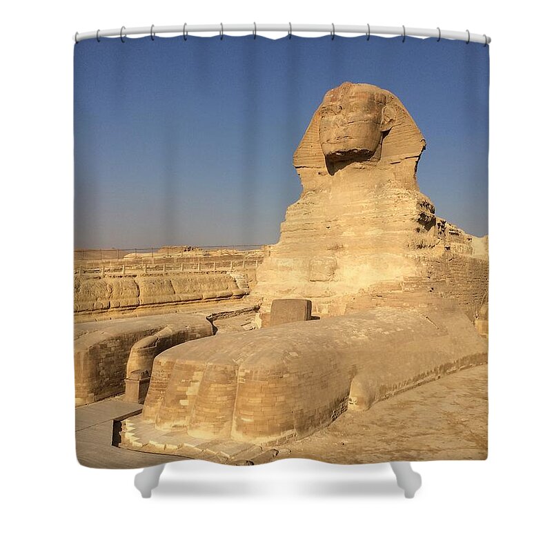 Giza Shower Curtain featuring the photograph Great Sphinx #20 by Trevor Grassi