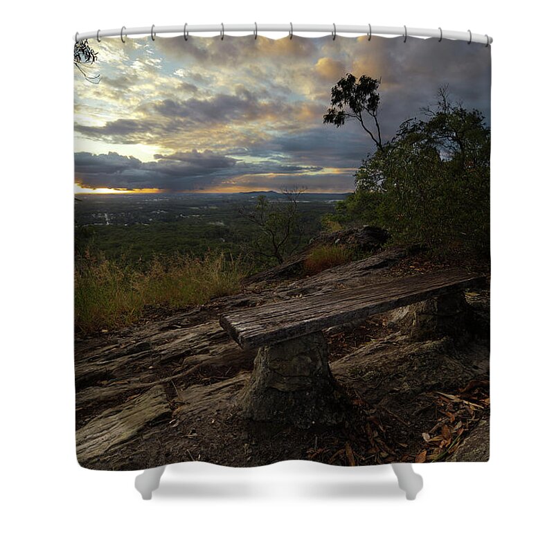 Landscape Shower Curtain featuring the photograph 2005sunrise4 by Nicolas Lombard