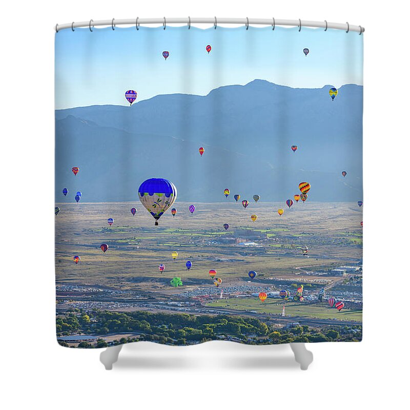 Hot Air Balloon Shower Curtain featuring the photograph 2017 Abf 4 by Tara Krauss