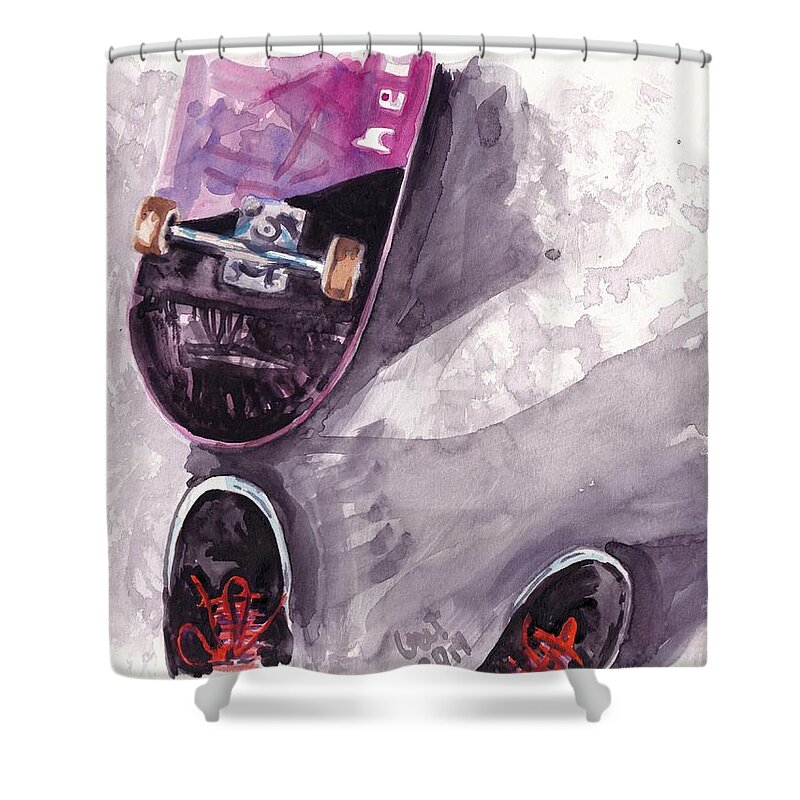 Kid Shower Curtain featuring the painting 2020 by George Cret