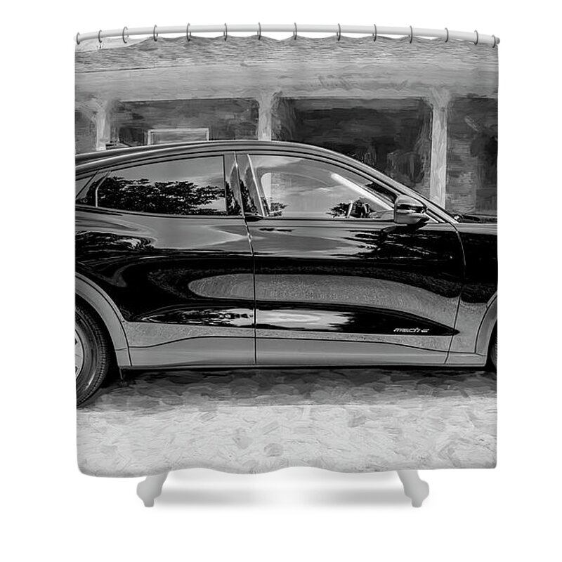 2022 Ford Mustang Mach E Crossover Shower Curtain featuring the photograph 2022 Ford Mustang Mach E Crossover X101 by Rich Franco