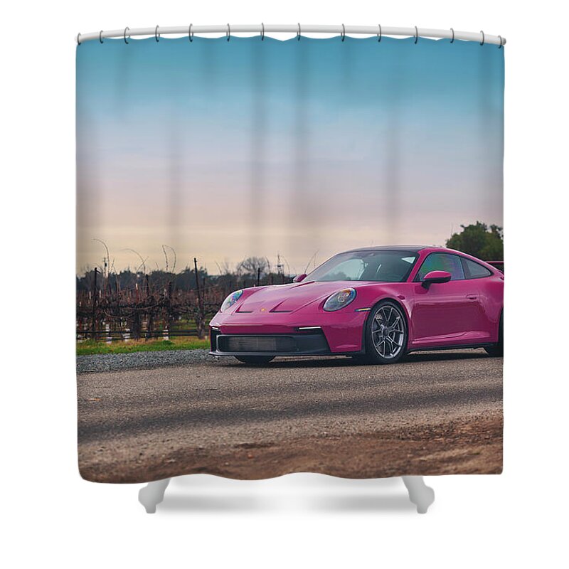 Cars Shower Curtain featuring the photograph #Porsche #GT3 #Print #21 by ItzKirb Photography