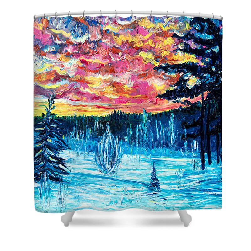  Shower Curtain featuring the painting 21st December by Chiara Magni