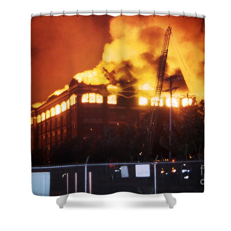 Fire Shower Curtain featuring the photograph 9-02-85 Passaic, NJ Labor Day Fire, Conflagration #22 by Steven Spak