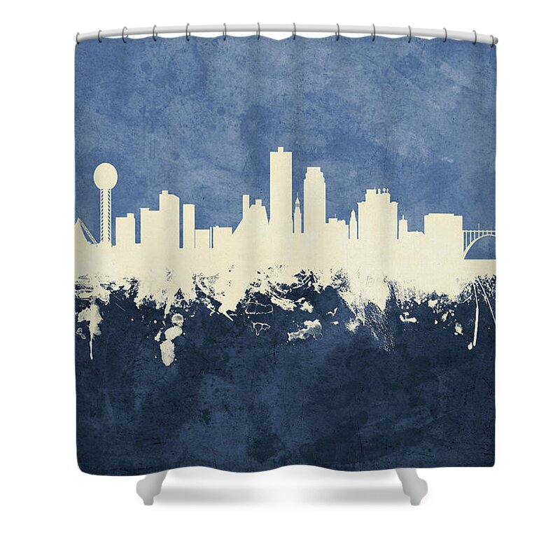 Knoxville Shower Curtain featuring the digital art Knoxville Tennessee Skyline by Michael Tompsett