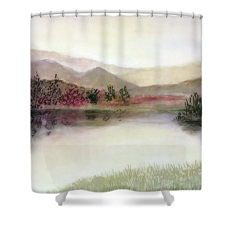  Shower Curtain featuring the digital art 222 by Cindy Greenstein