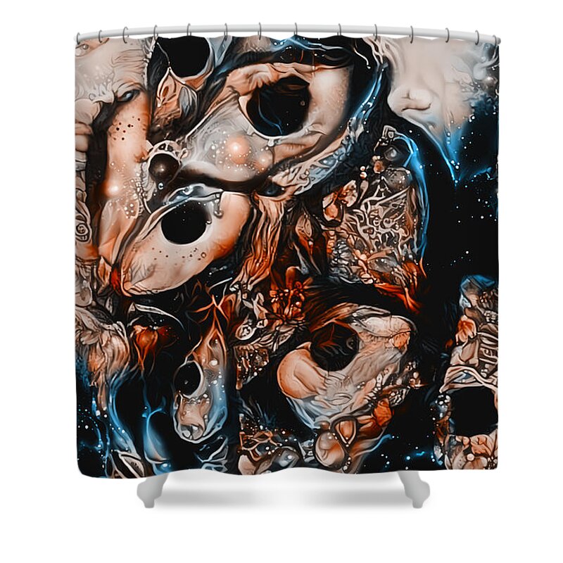 Contemporary Art Shower Curtain featuring the digital art 23 by Jeremiah Ray
