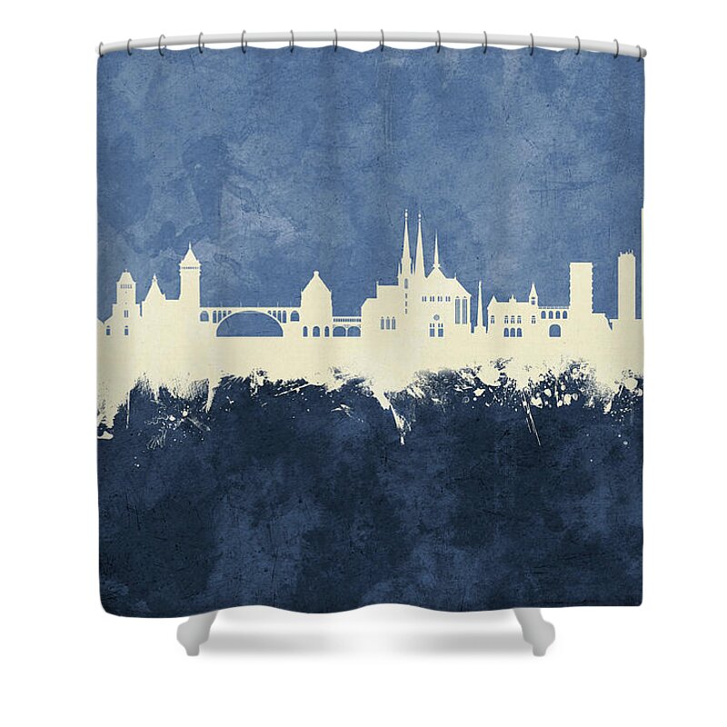 Luxembourg City Shower Curtain featuring the digital art Luxembourg City Skyline by Michael Tompsett