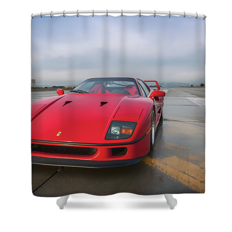 Ferrari Shower Curtain featuring the photograph #Ferrari #F40 #Print #24 by ItzKirb Photography