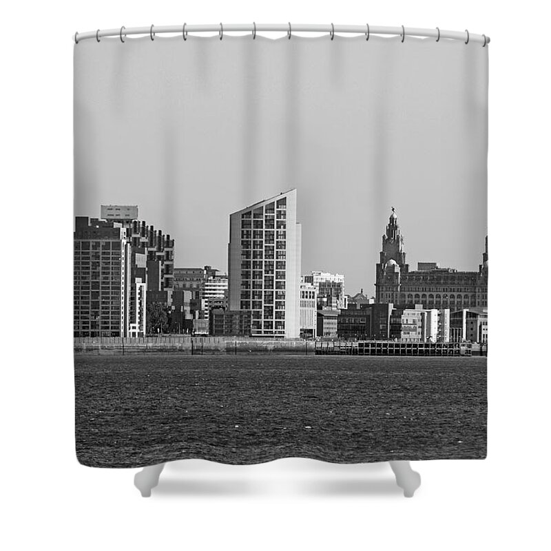 Wirral Shower Curtain featuring the photograph 29/09/13 NEW BRIGHTON. The Liverpool Waterfront. by Lachlan Main