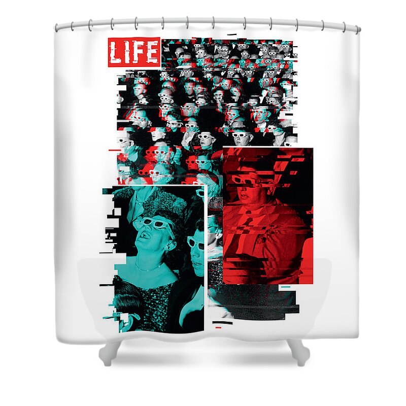 3-d Shower Curtain featuring the photograph 3-D Glasses by LIFE Picture Collection