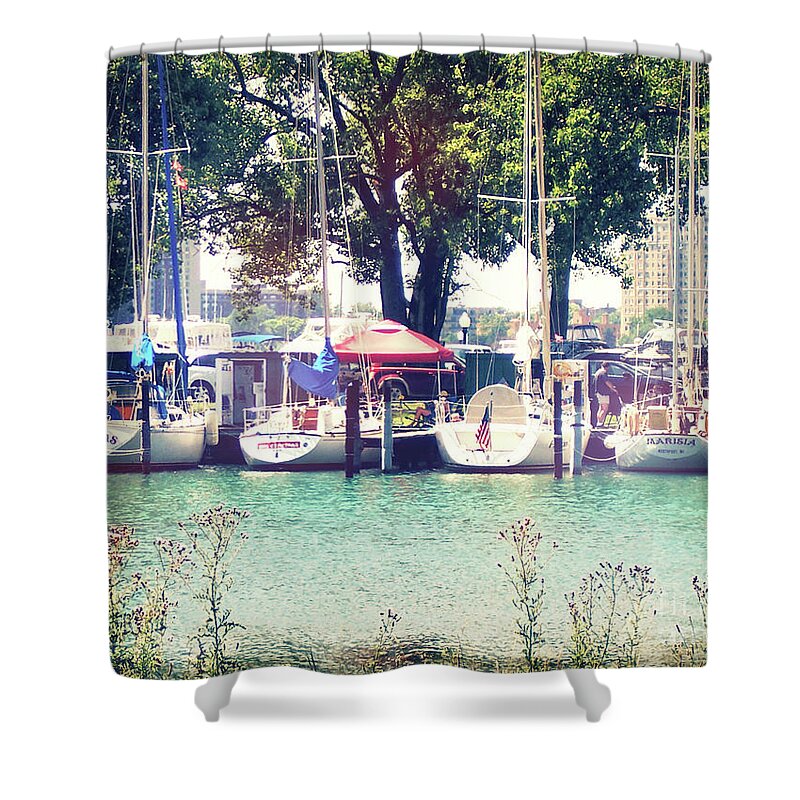 Detroit Yacht Club Shower Curtain featuring the photograph Detroit Yacht Club by Phil Perkins