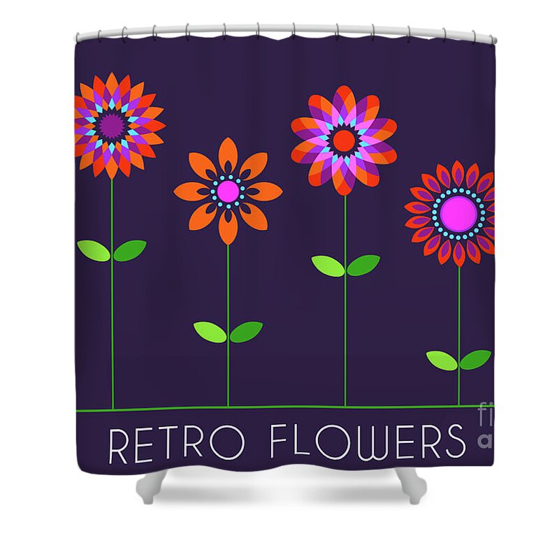 Flower Shower Curtain featuring the photograph Flower power rock poster by Action