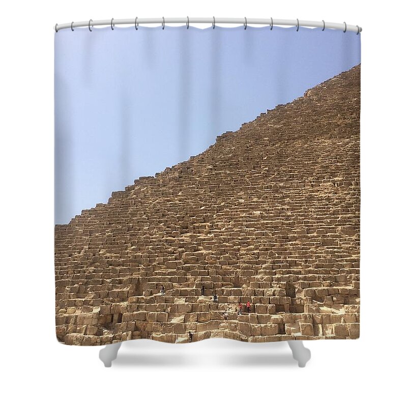 Giza Shower Curtain featuring the photograph Great Pyramid #3 by Trevor Grassi