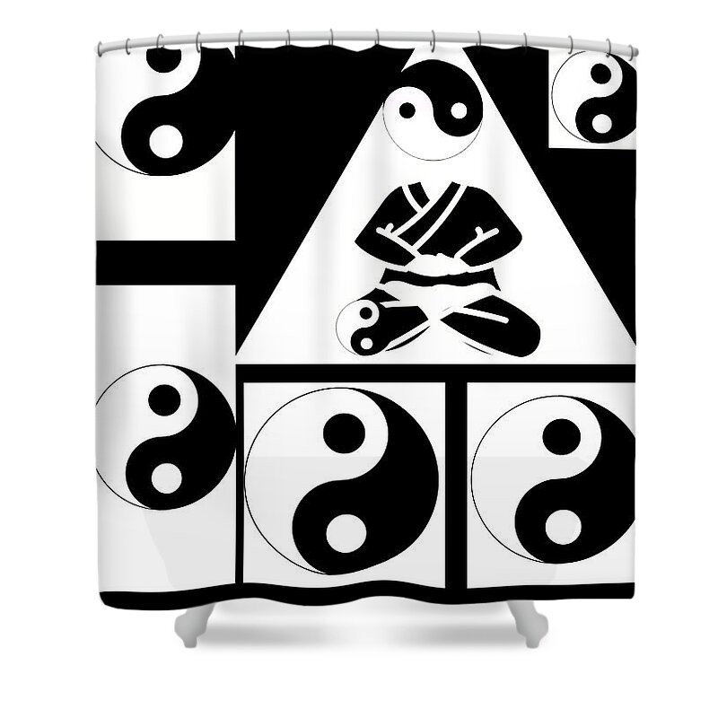  Shower Curtain featuring the digital art LOA art Ying Yang #3 by Yvonne Padmos