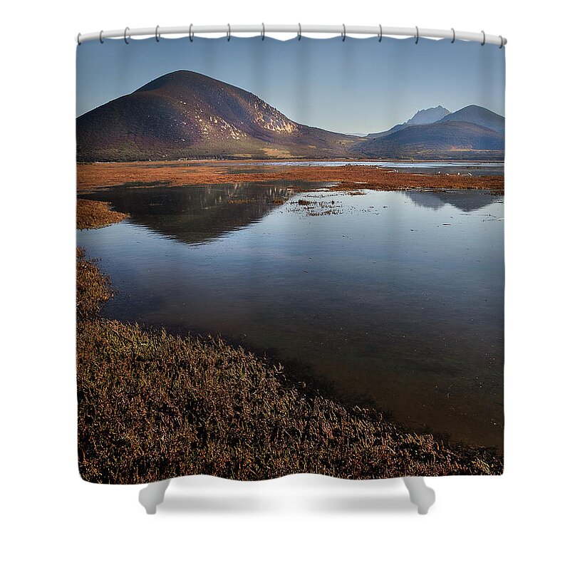  Shower Curtain featuring the photograph Morro Bay Estuary #3 by Lars Mikkelsen
