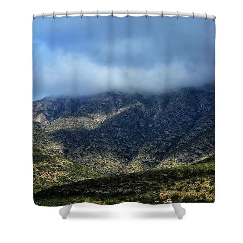 Mckittrick Canyon Shower Curtain featuring the photograph Mountain and Sky by George Taylor