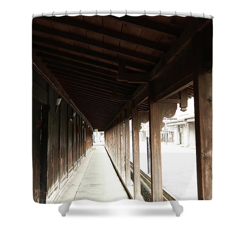 Komise Street Shower Curtain featuring the photograph Old shopping street in Japan #3 by Kaoru Shimada