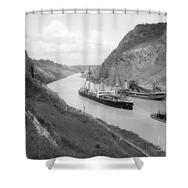 1915 Shower Curtain featuring the photograph Panama Canal, c1915 #3 by Granger