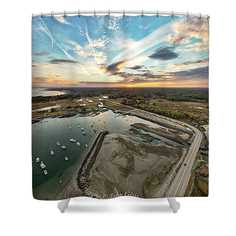  Shower Curtain featuring the photograph Rye Harbor by John Gisis