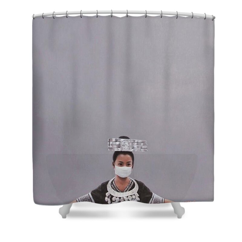 Realism Shower Curtain featuring the painting Shades Of High Gray #3 by Zusheng Yu