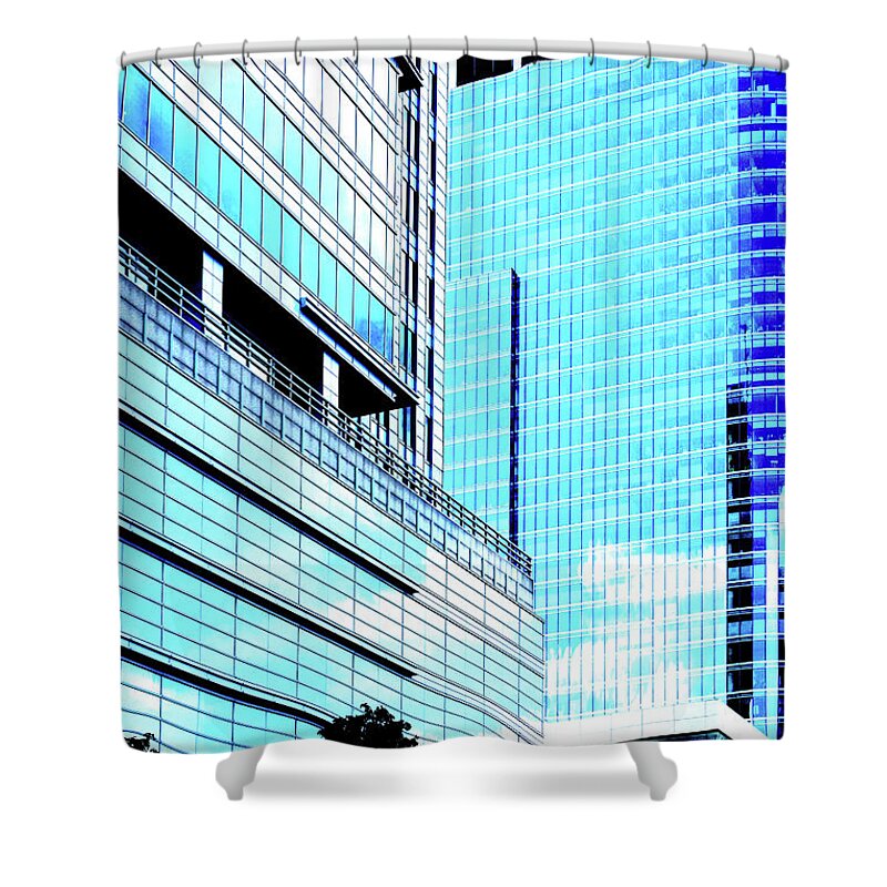 Rondo 1 Shower Curtain featuring the photograph Skyscrapers In Warsaw, Poland by John Siest