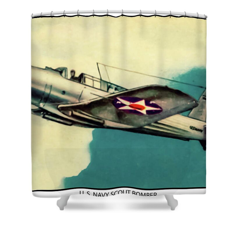 Abrams Shower Curtain featuring the photograph Wings Cigarette Airplane Trading Card #30 by Pheasant Run Gallery