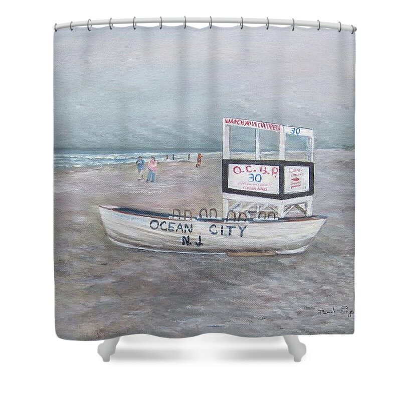 Painting Shower Curtain featuring the painting 30th Street Ocean City by Paula Pagliughi