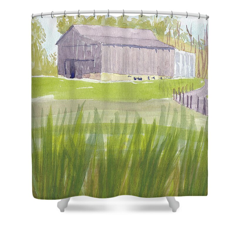 Barn Shower Curtain featuring the painting Barn at 3171 Davidsonville Rd by Mike Robinson