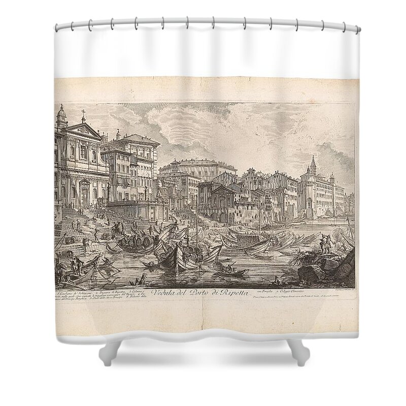  Nature Shower Curtain featuring the painting Giovanni Battista Piranesi by MotionAge Designs