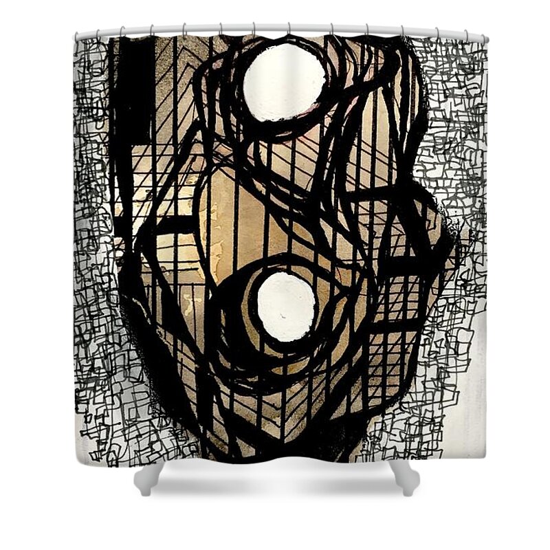 Modern Art Shower Curtain featuring the painting Untitled 32 by Jeremiah Ray
